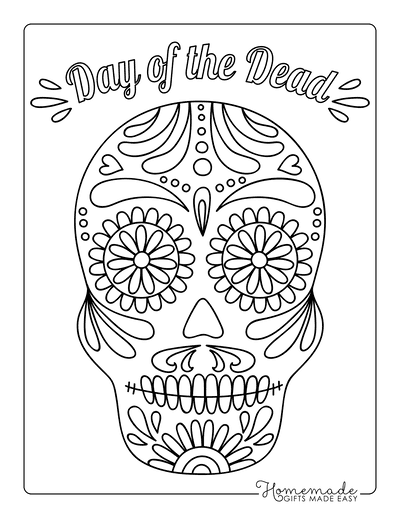 Sugar Skull Coloring Pages Day of the Dead 2