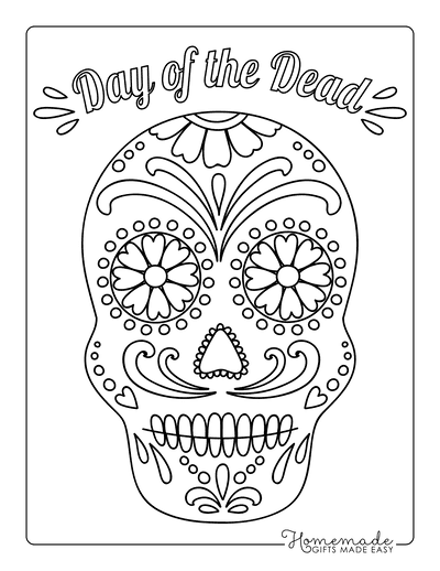 Sugar Skull Coloring Pages Day of the Dead 4