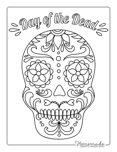 Sugar Skull Coloring Pages Day of the Dead 5