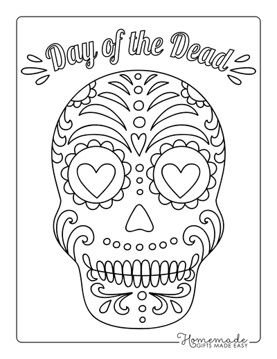Sugar Skull Coloring Pages Day of the Dead 6