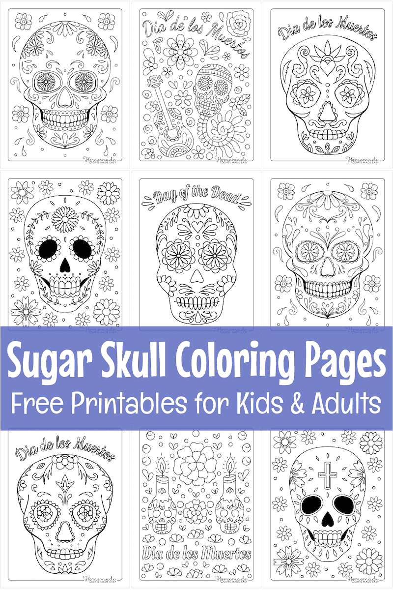 free printable sugar skull coloring pages