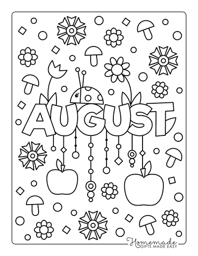 Summer Coloring Pages August for Kids