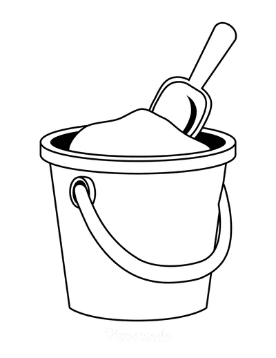 Summer Coloring Pages Bucket Spade