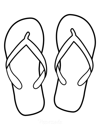 Summer Coloring Pages Flip Flops