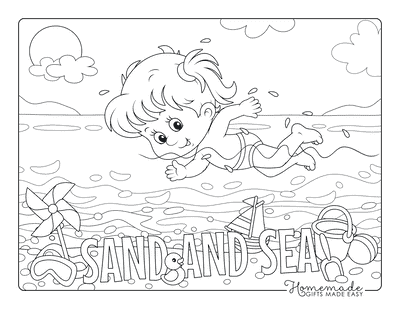 free printable beach coloring pages