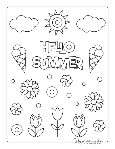 Free Summer Coloring Pages for Kids & Adults
