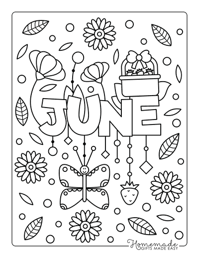 Summer Coloring Pages June for Kids