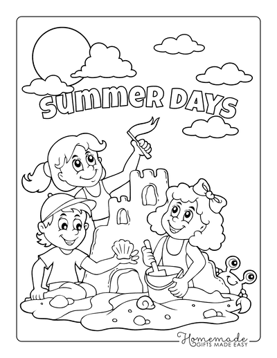 free printable preschool coloring pages beach