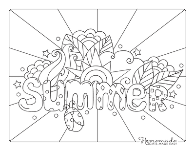 Summer Coloring Pages Sign to Color