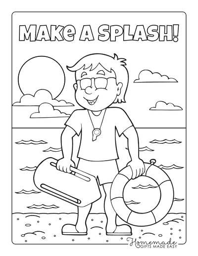 Summer Coloring Pages Surf Life Saver