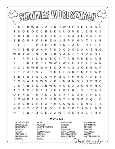 Summer Word Search Bundle, Summer Word Games, Easy, Medium, Hard