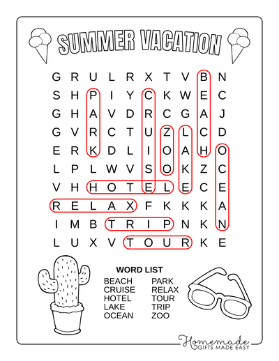 Summer Word Search Bundle, Summer Word Games, Easy, Medium, Hard