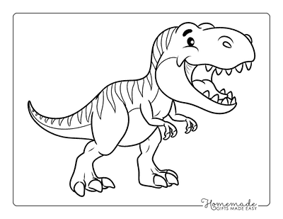T Rex Coloring Pages Easy Tyrannosaurus Rex for Kids