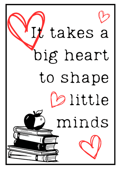 Teacher Appreciation Cards Cute It Takes a Big Heart