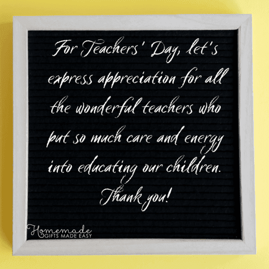 thank you messages for teacher who put so much care and energy into educating our children