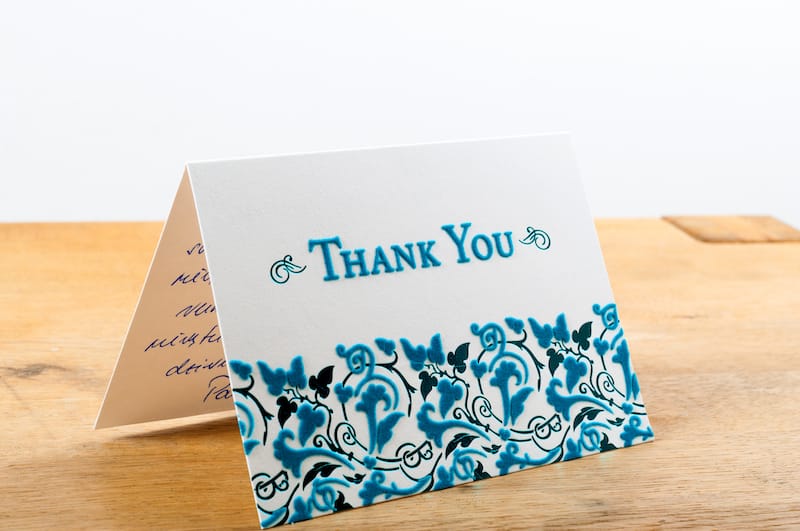 thank you messages handwritten card mood image