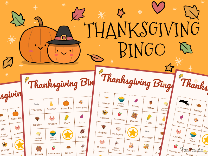 Free printable Thanksgiving Bingo Game