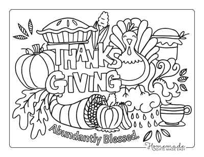 Thanksgiving Coloring Pages Abundant Harvest