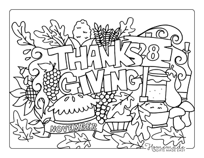 Thanksgiving Coloring Pages Abundant Produce