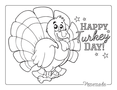 Thanksgiving Coloring Pages Cartoon Turkey for Preschoolers