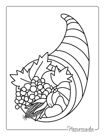 Thanksgiving Coloring Pages Cornucopia for Kids