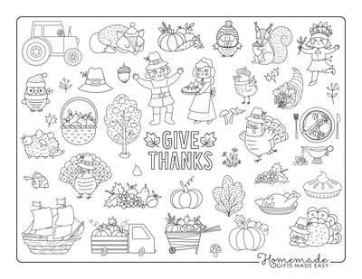 Thanksgiving Coloring Pages Fall Thanksgiving Food Kids