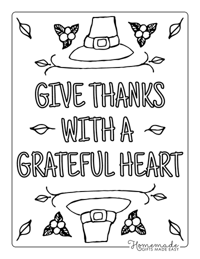 Thanksgiving Coloring Pages Give Thanks With a Grateful Heart Poster