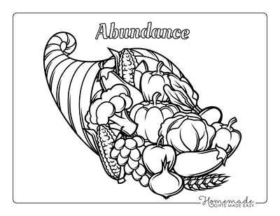 Thanksgiving Coloring Pages Horn of Plenty Cornucopia