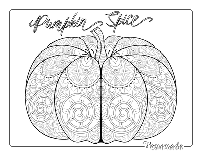 Thanksgiving Coloring Pages Intricate Pumpkin