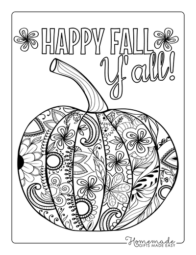 Thanksgiving Coloring Pages Intricate Pumpkin Doodle for Adults