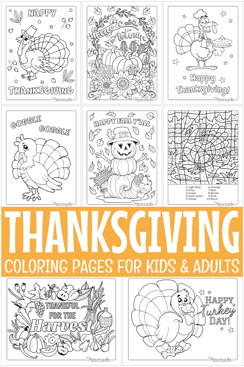 3 Free Thanksgiving Color by Number Printables - Freebie Finding Mom