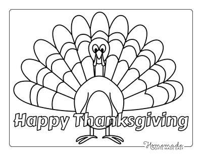 Thanksgiving Coloring Pages Simple Turkey for Preschoolers