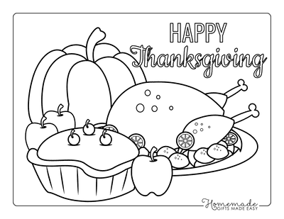 Thanksgiving Coloring Pages Turkey Dinner Pumpkin Pie