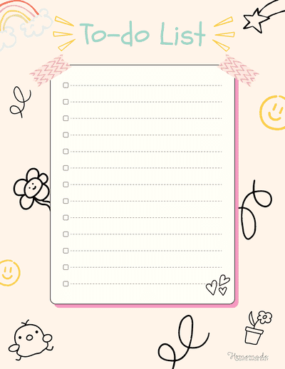 to Do List Templates Daily Colorful Creative With Doodles