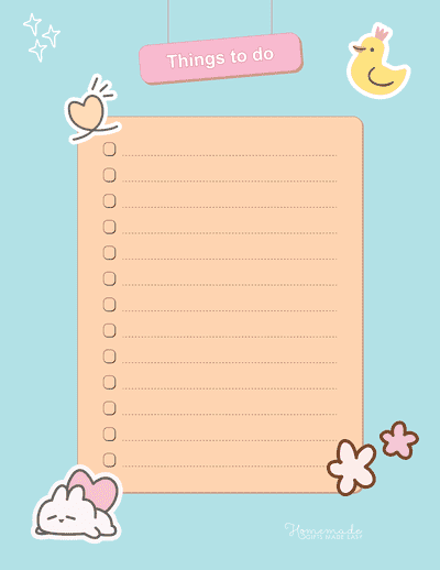 to Do List Templates Daily Cute Pastel Simple With Doodles
