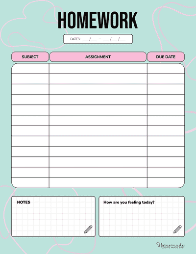 to Do List Templates Homework Colorful