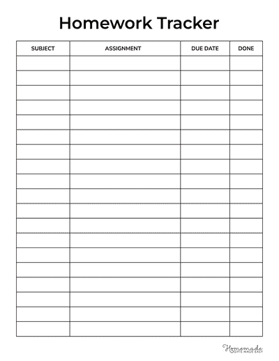 to Do List Templates Homework Minimalist