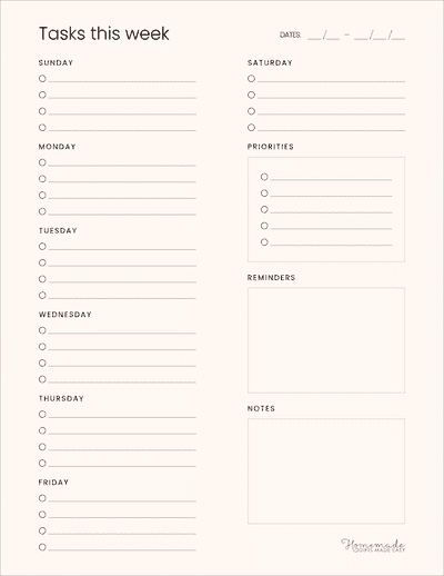 to Do List Templates Weekly 2 Column Minimalist