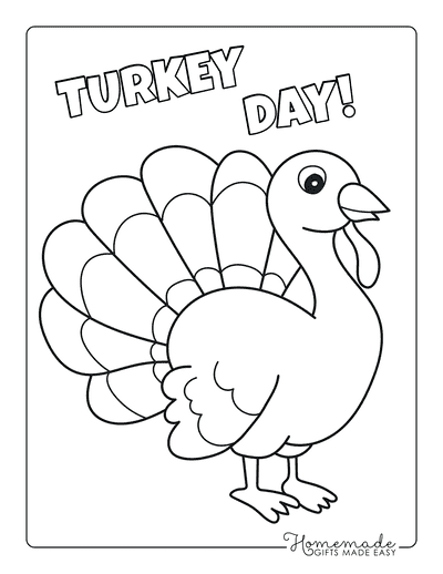 Turkey Coloring Pages Simple Turkey for Preschoolers