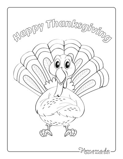 Turkey Coloring Pages Turkey Crossing Arms