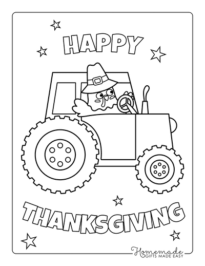 Turkey Coloring Pages Turkey Driving Tractor