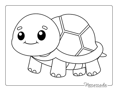 Turtle Coloring Pages Easy Kawaii Hand Drawn Turtle Outline to Color