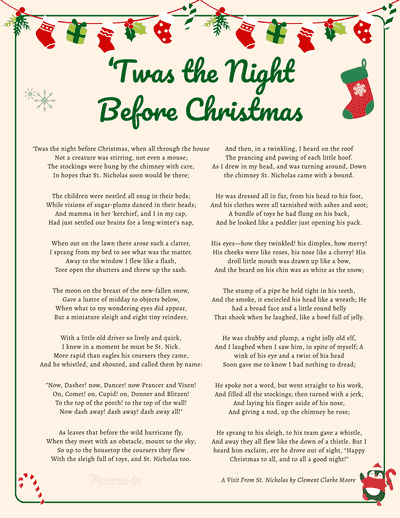 Twas the Night Before Christmas Cute Festive Christmas