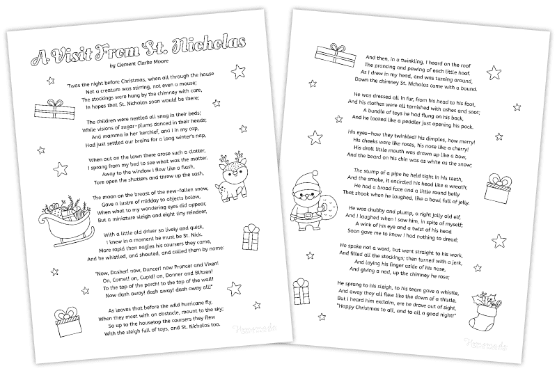 Twas the Night Before Christmas Poem
