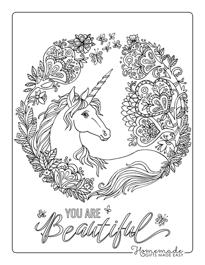 unicorns coloring pages for adults