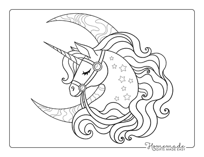 Hard Unicorn Coloring Page For Adults and Teens 