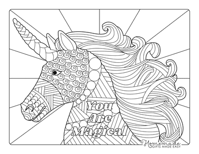 Unicorn Coloring Pages Intricate Pattern Unicorn Head