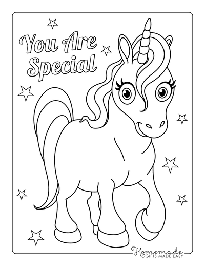 Unicorn Coloring Pages Large Eyes