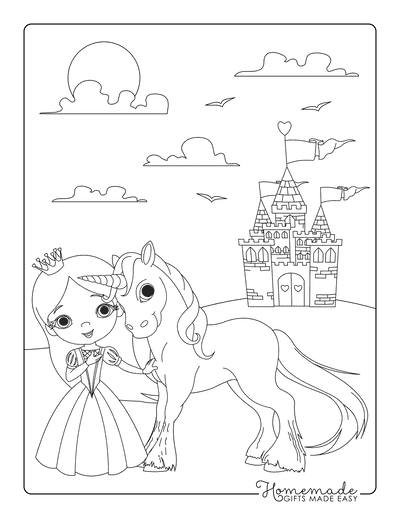 Unicorn Coloring Pages Princess Unicorn Palace