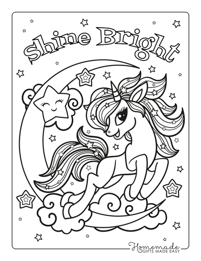 free coloring pages of pretty unicorns